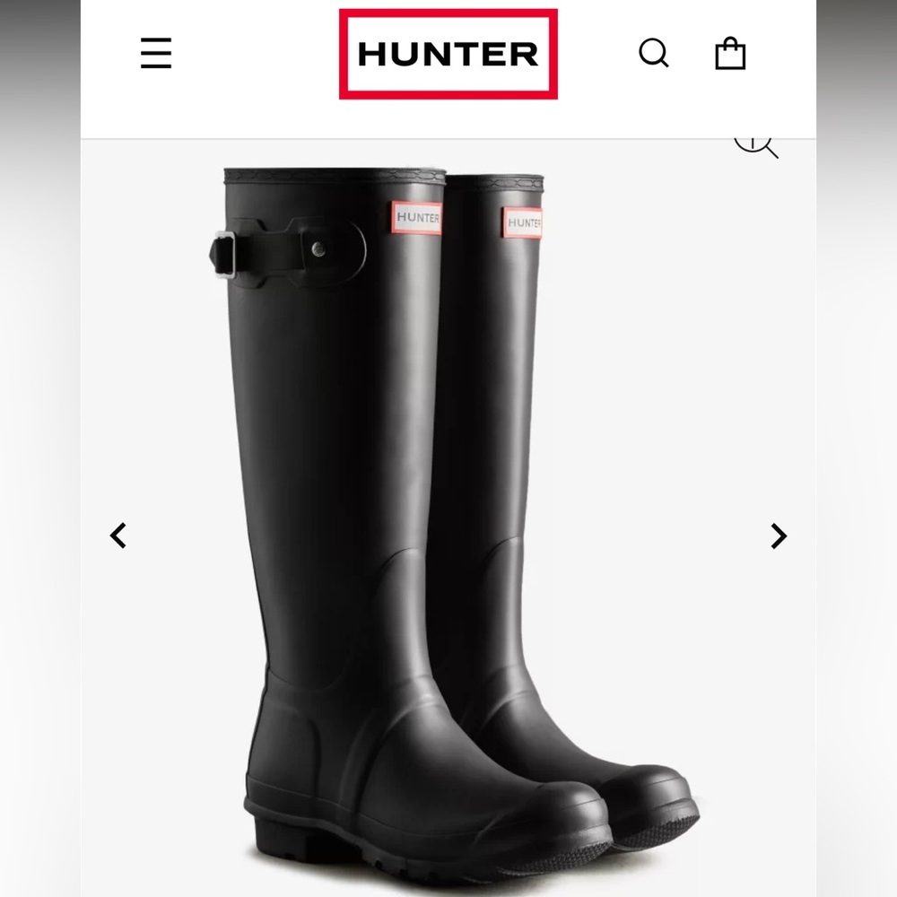 Hunter Womens Original Tall Rain Boots - Black - Never Worn - US Size 8 women’s